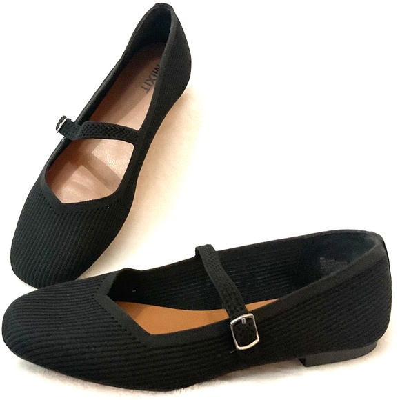 BLACK MIXIT MARY JANE SQUARE TOE BUCKLED SLIP ON BALLET SHOES SIZE 8M - Picture 6 of 14